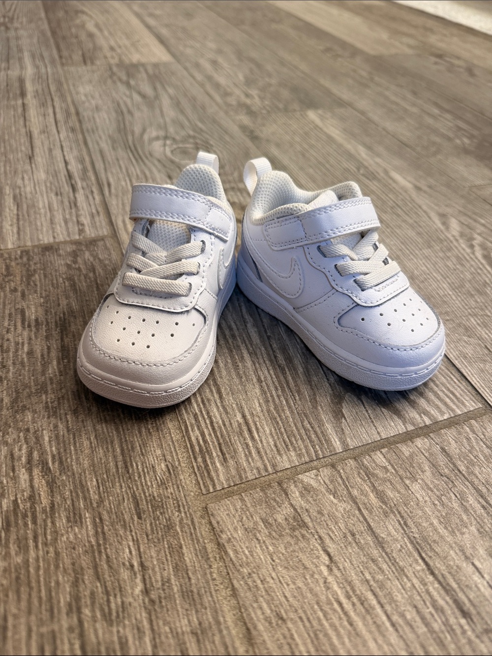 Nike Toddler All-White Velcro Sneakers size 3.5 never used.